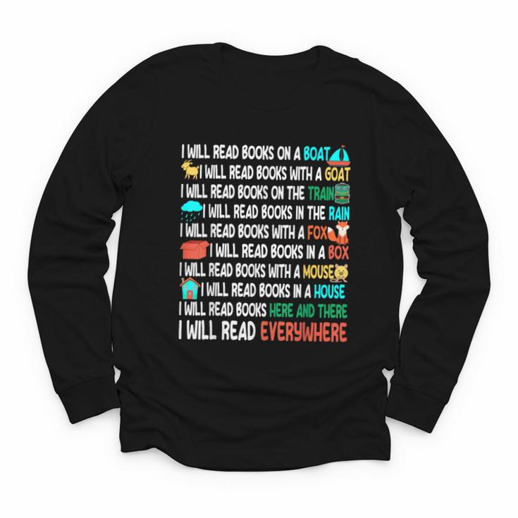 I Will Read Books On A Boat & Everywhere Reading Book Youth Long Sleeve Tee