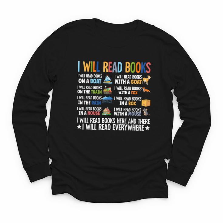 I Will Read Books On A Boat Fun Reading Lover Youth Long Sleeve Tee