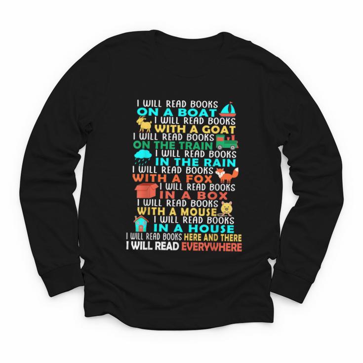 I Will Read Books On A Boat Kids Reading Read Books Youth Long Sleeve Tee