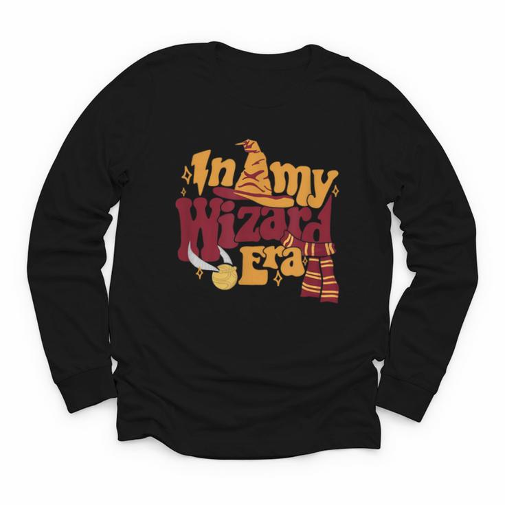 In My Wizard Era Groovy Bookish Fantasy Reader Book Lover Youth Long Sleeve Tee