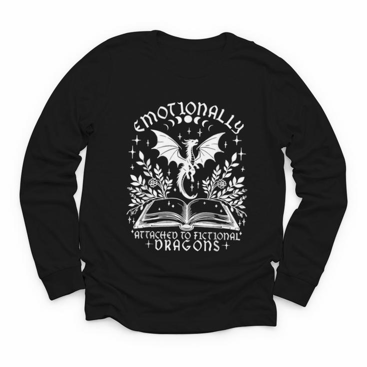 Women Dragons Bookish Fantasy Book Club Book Lover Reader Youth Long Sleeve Tee