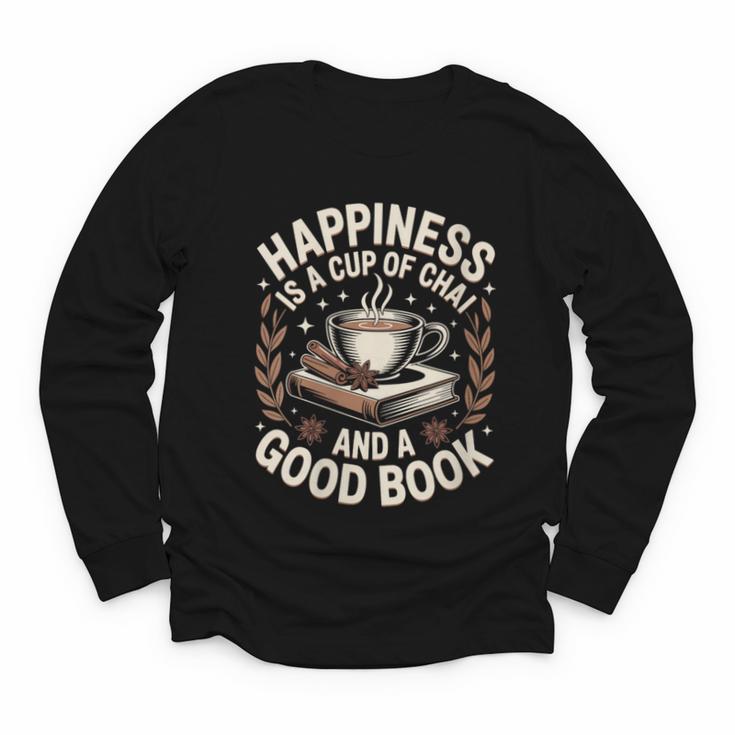 Women's Chai Tea And Books Chai Latte Lover Youth Long Sleeve Tee