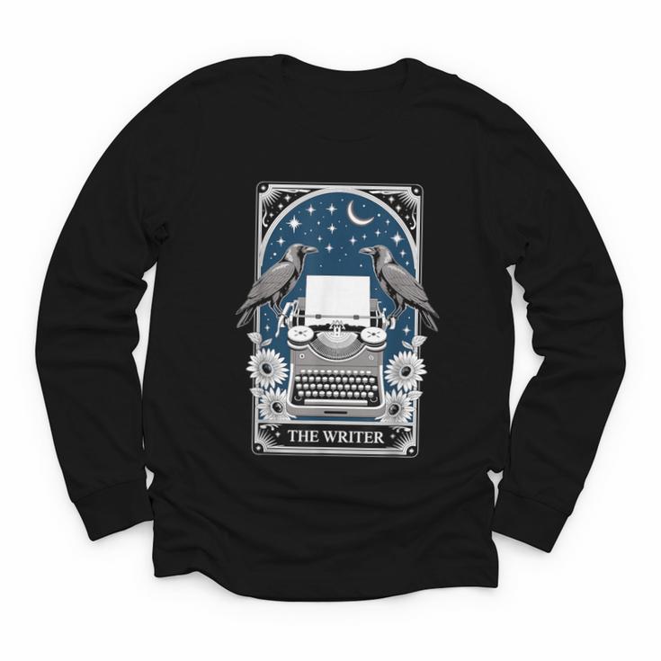 The Writer Typewriter Crow Writing Journalist Book Writer Youth Long Sleeve Tee