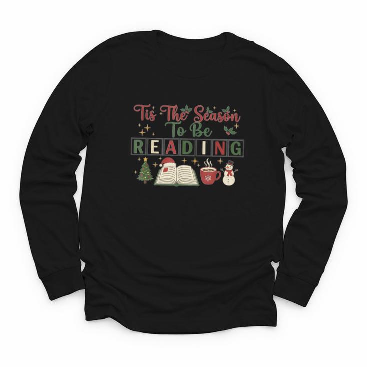 Xmas Books Tis The Season To Be Reading Book Lover Youth Long Sleeve Tee