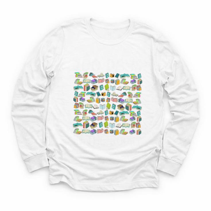 100 Days In The Books English Reading Teacher 100th Day Kids Youth Long Sleeve Tee
