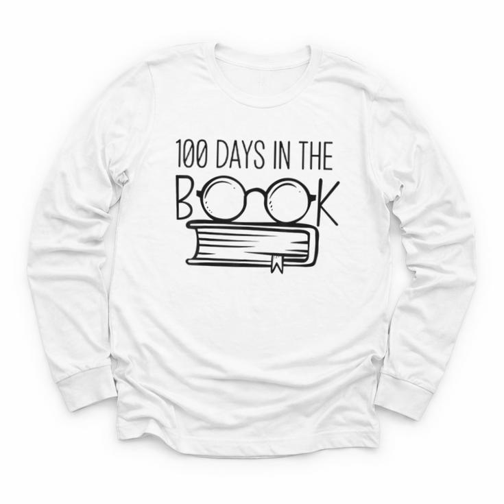 100 Days Of SCHOOKBook Nerd Book Lover Reading Librarian Boo Youth Long Sleeve Tee