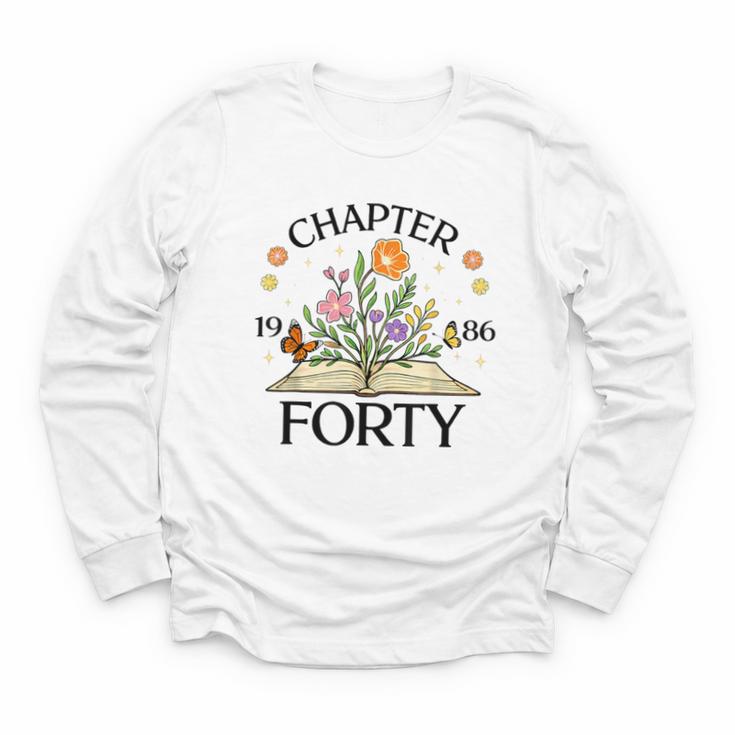 1986 Chapter Forty 40th Birthday Wildflower Book Youth Long Sleeve Tee