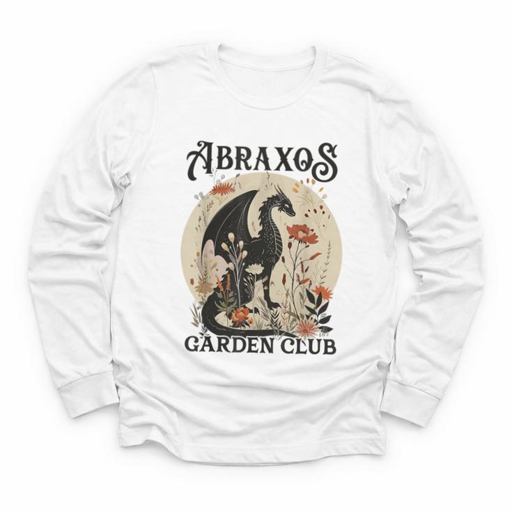 Abraxos Flower Garden Club Book Lover Fantasy Dragon Bookish Youth Long Sleeve Tee
