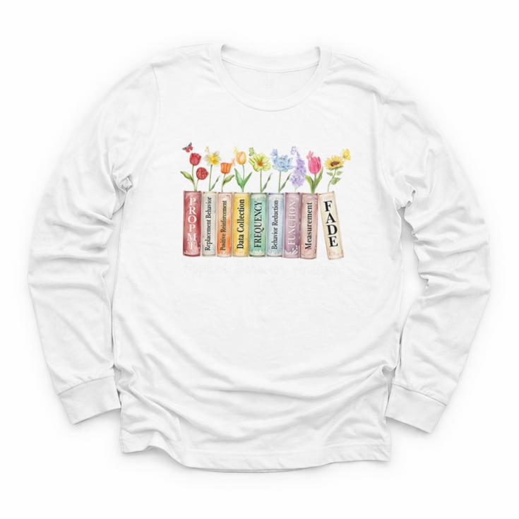 Applied Behavior Analysis Book Wildflower ABA RBT Therapist Premium Tri-Blend Youth Long Sleeve Tee