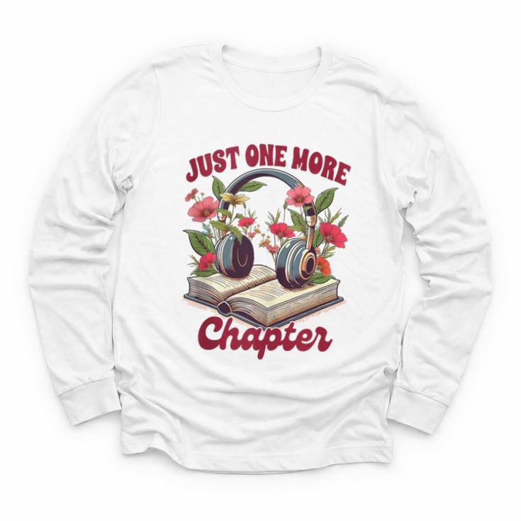 Audiobook Lover Bookish Headphones Just One More Chapter Youth Long Sleeve Tee