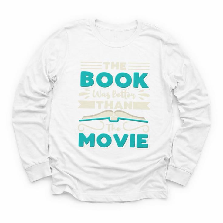 The Book Was Better Than The Movie Literary Library Bookworm Premium Tri-Blend Youth Long Sleeve Tee