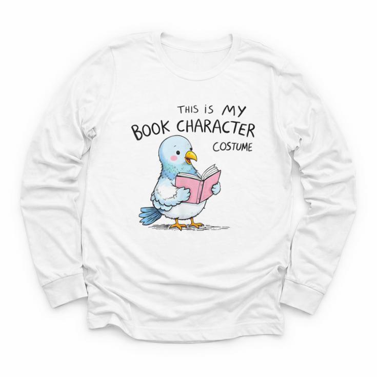 This Is My Book Character Costume I Pigeon Reading Tee Youth Long Sleeve Tee