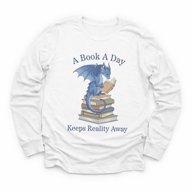 A Book A Day Keeps Reality Away Premium Tri-Blend Youth Long Sleeve Tee