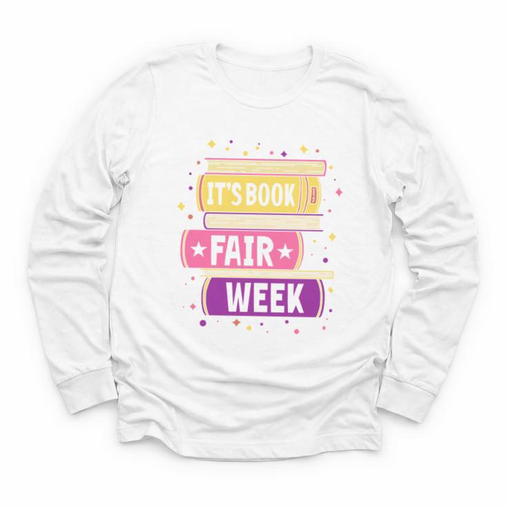 Book Fair Bookworm Library Its Book Fair Week Youth Long Sleeve Tee