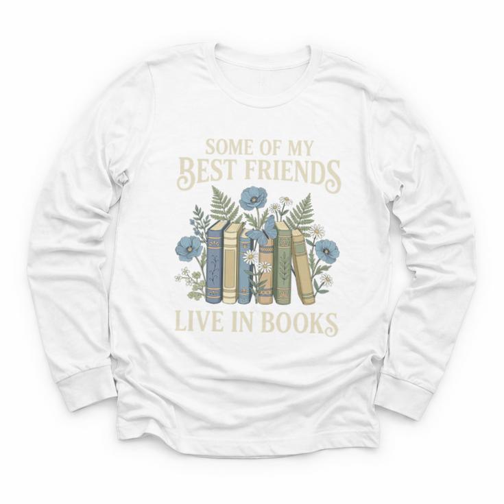 Book Lover Vintage Botanical Friends Premium Tri-Blend Youth Long Sleeve Tee