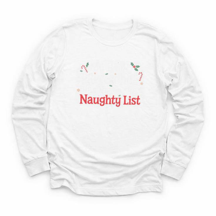 My Book Preference Naughty List Readers Christmas Joke Youth Long Sleeve Tee