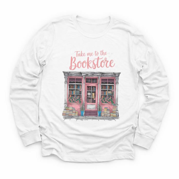 Take Me To The Book Store Librarians Valentine's Day Premium Youth Long Sleeve Tee