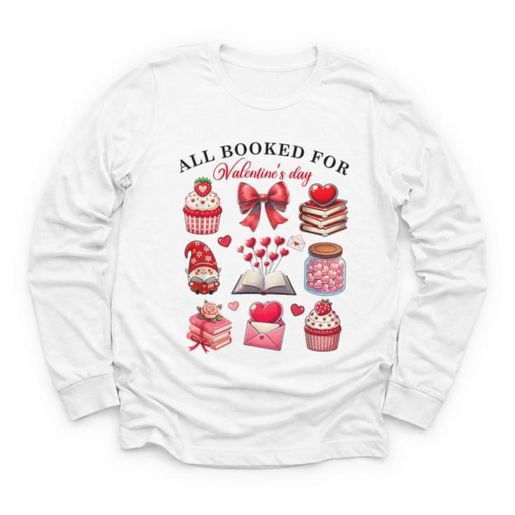 All Booked For Valentine's Day Book Lover Bookworm Bookish Youth Long Sleeve Tee
