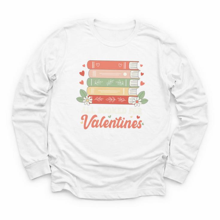 All Booked For Valentines Retro Book Lover Teacher Bookworm Premium Tri-Blend Youth Long Sleeve Tee
