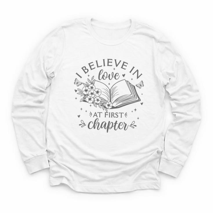 Books I Believe In Love At First Chapter Book Lover Youth Long Sleeve Tee