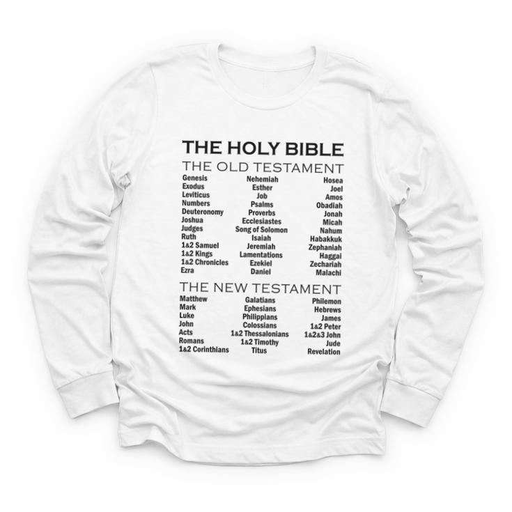 The Books Of The Bible Old And New Testament Complete List Youth Long Sleeve Tee