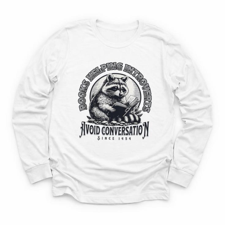 Books Helping Introvert Avoid Conversation Since 1454 Youth Long Sleeve Tee