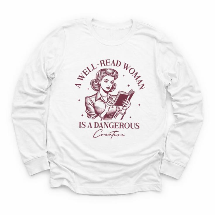 Books A Well-Read Woman Is A Dangerous Creature Women Premium Tri-Blend Youth Long Sleeve Tee
