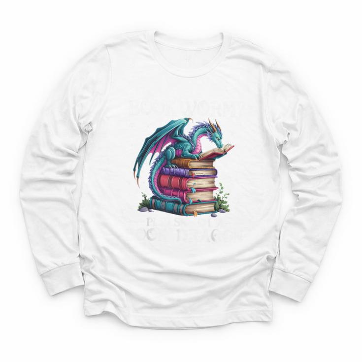 Bookworm Please I'm A Book Dragon Blue Dragon Youth Long Sleeve Tee