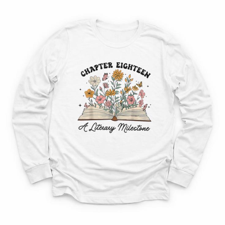 Chapter 18 A Literary Milestone 18th Birthday Book Lovers Youth Long Sleeve Tee