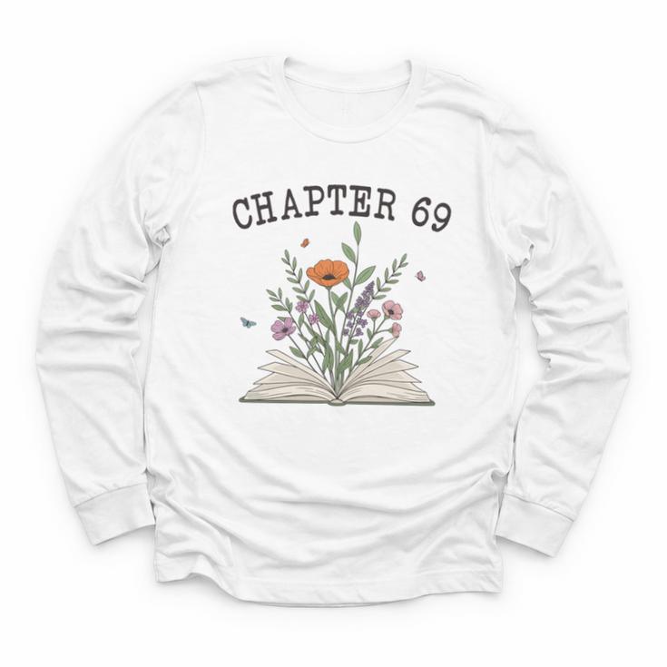 Chapter 69 Book Lovers & Readers 69th Birthday Wildflowers Youth Long Sleeve Tee
