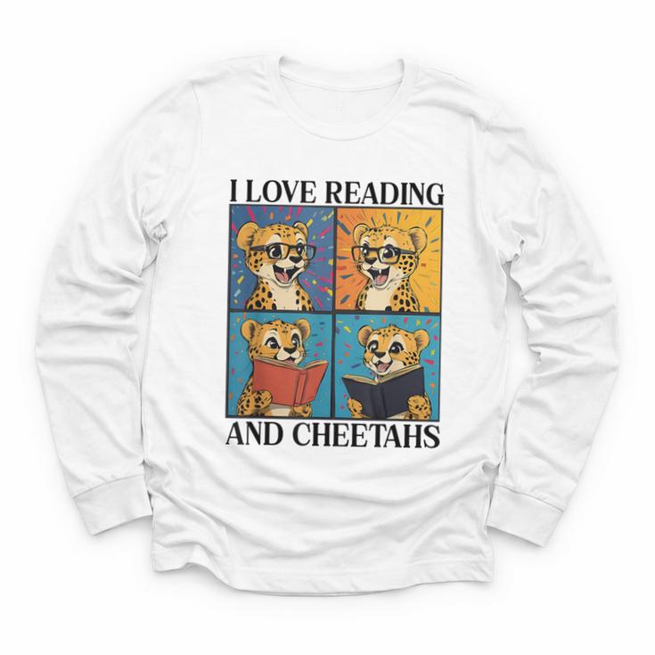 Cheetah Love Reading And Cheetahs Kids Bookworm Youth Long Sleeve Tee