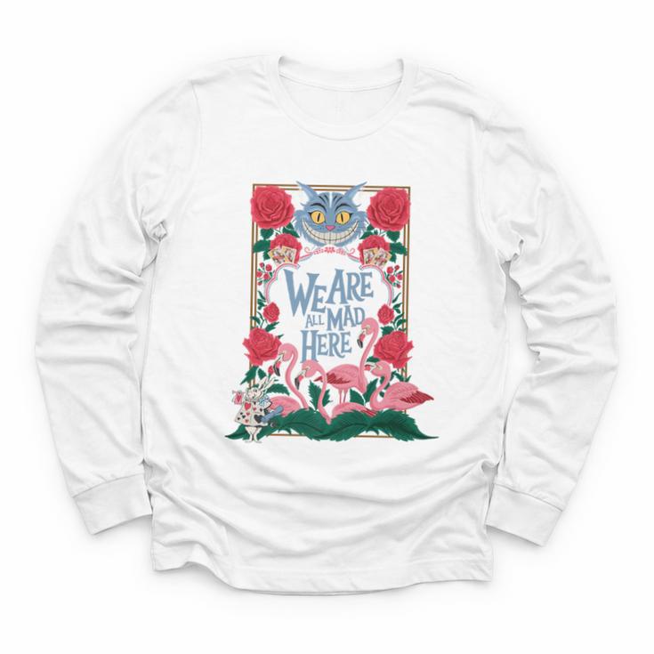 Cheshire Cat Alice In Wonderland Vintage Book Premium Youth Long Sleeve Tee