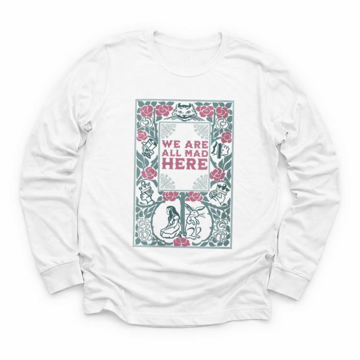 Cheshire Cat Alice In Wonderland Vintage Book Youth Long Sleeve Tee