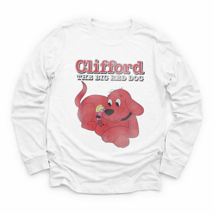 Clifford The Big Red Dog Clifford And Emily Book Cover Youth Long Sleeve Tee