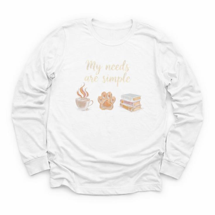 Coffee Paw Print Book Lover Reading Simple Life Bookworm Premium Tri-Blend Youth Long Sleeve Tee