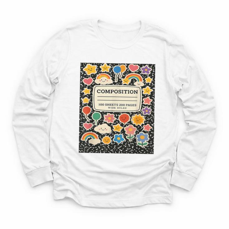 Composition Notebook Costume Teacher Matching Halloween Book Youth Long Sleeve Tee