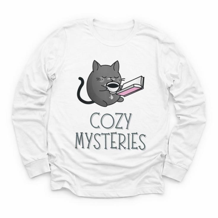 Cozy Mysteries Coffee And Novel For Book Lovers Youth Long Sleeve Tee