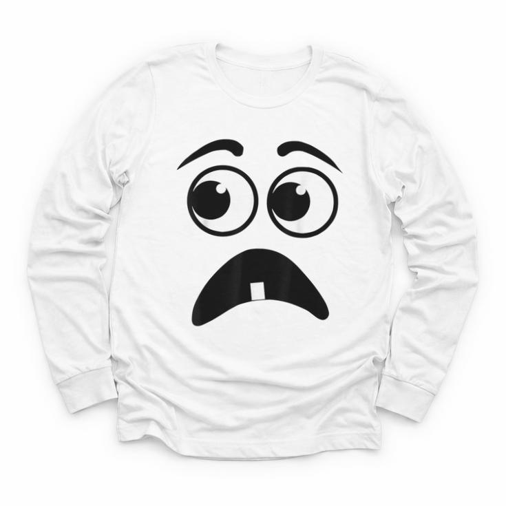 Creepy Face Carrot Halloween Book Character Costume Youth Long Sleeve Tee