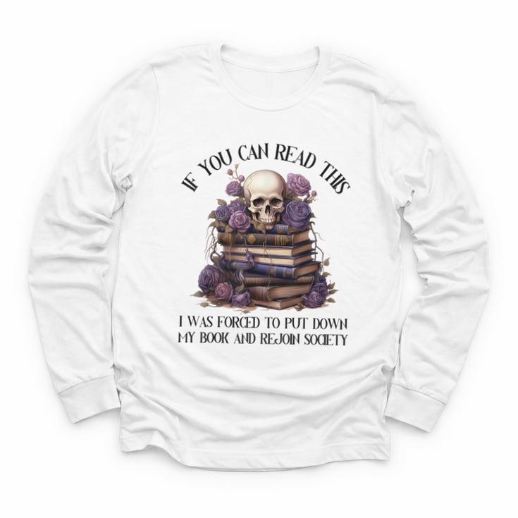 Dark Romance Merch I Put Down My Book Lover Spicy Skeleton Youth Long Sleeve Tee