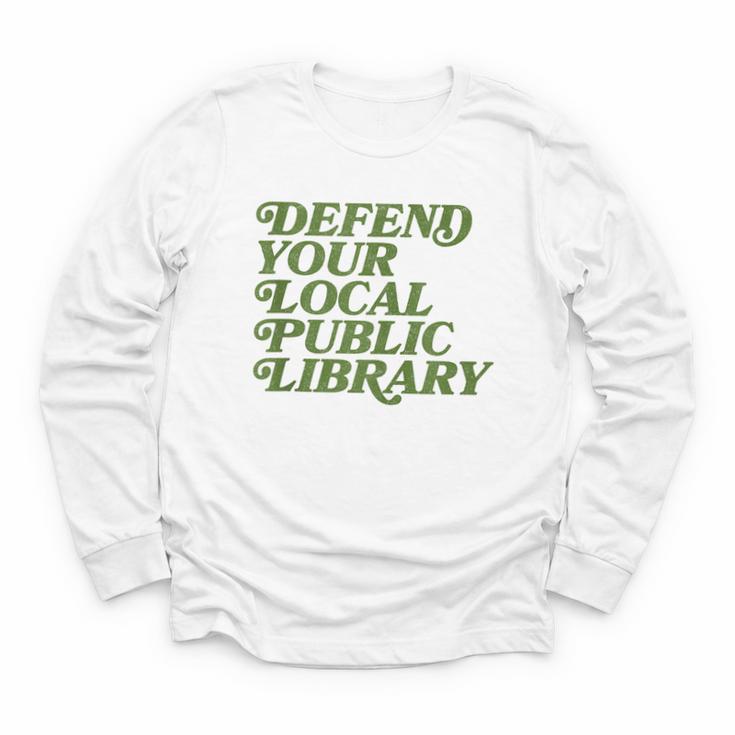 Defend Your Local Public Library For Book Lovers Youth Long Sleeve Tee