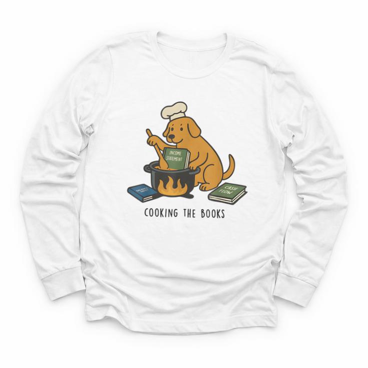Dog Cooking The Books Youth Long Sleeve Tee
