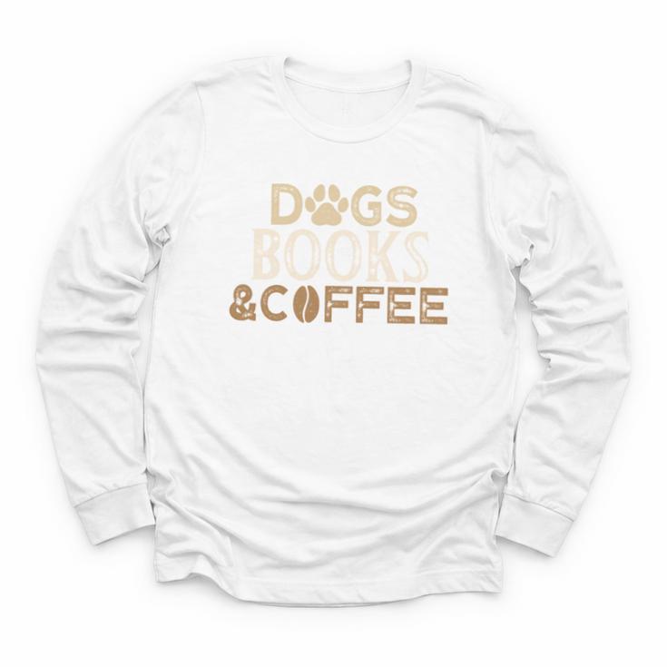 Dogs Books & Coffee Youth Long Sleeve Tee