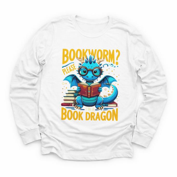 Dragon Bookworm Please I'm A Book Dragon Youth Long Sleeve Tee
