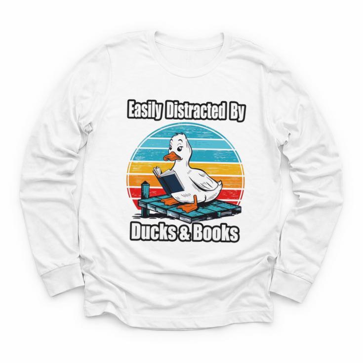 Ducks Books Lover Easily Distracted By Ducks & Books Youth Long Sleeve Tee