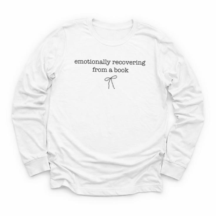 Emotionally Recovering From a Book Subtle Book Lover Youth Long Sleeve Tee