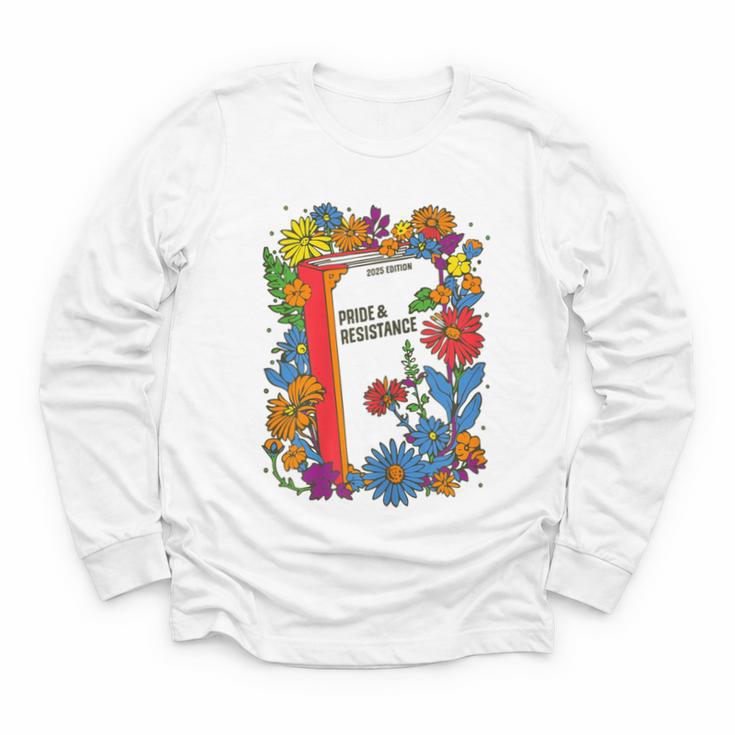 Equal Rights Book Flower Resist Feminist LGBTQ Floral Youth Long Sleeve Tee