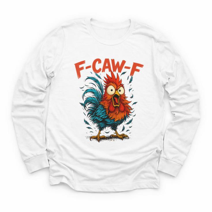 F-Caw-F Rooster F Awk F Chicken Coffee Romance Books Lover Youth Long Sleeve Tee