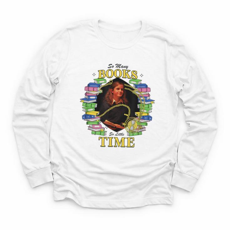 Harry Potter Hermione So Many Books So Little Time Portrait Youth Long Sleeve Tee