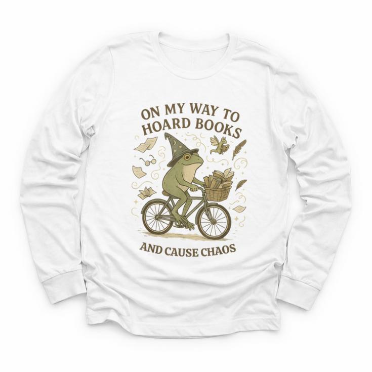 On My Way To Hoard Books And Cause Chaos Tom Foolery Youth Long Sleeve Tee