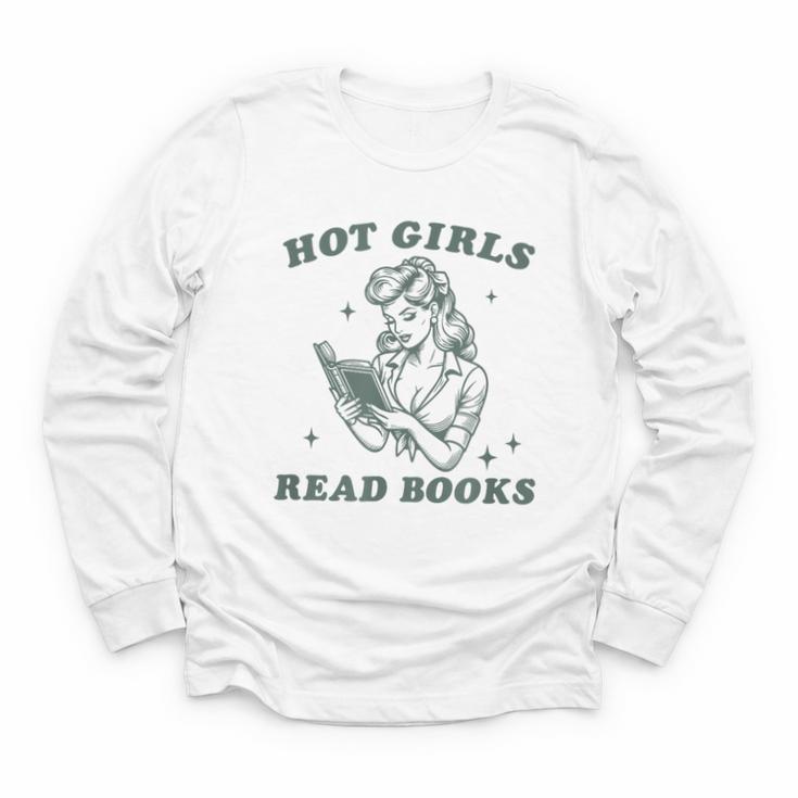 Hot Girls Read Books Bookish Booklover Christmas Youth Long Sleeve Tee